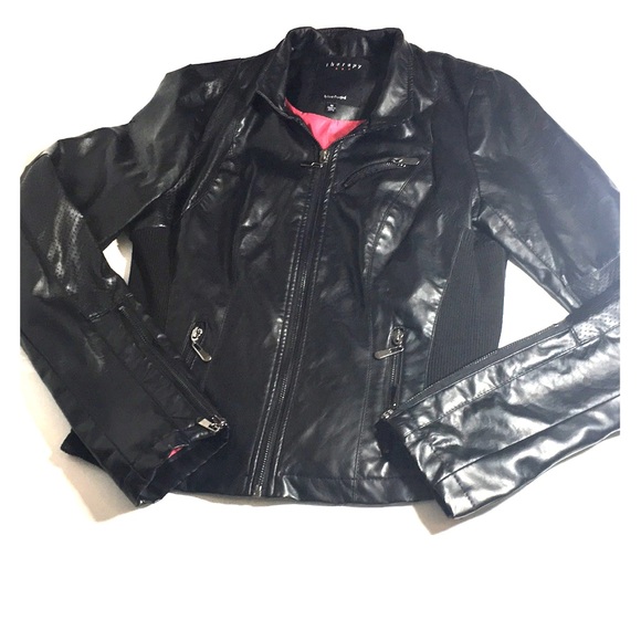 therapy Jackets & Blazers - Therapy Black Faux Leather Moto Jacket Size Medium